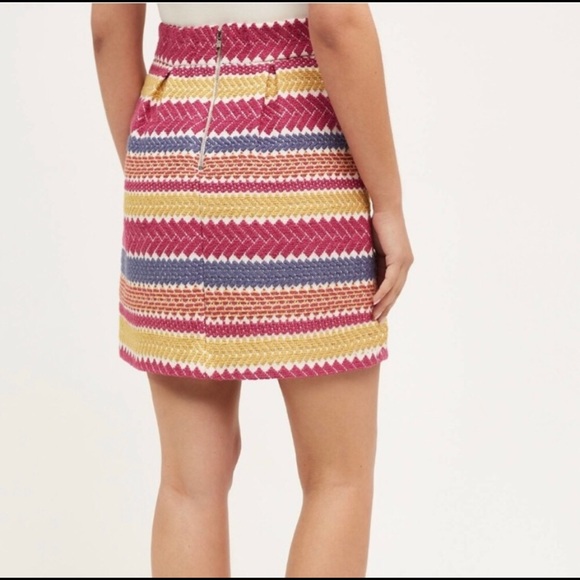 Anthro Nomad Morgan Carper Jacquard Textured Boto Skirt Size M Embroidered Arty - Picture 2 of 8